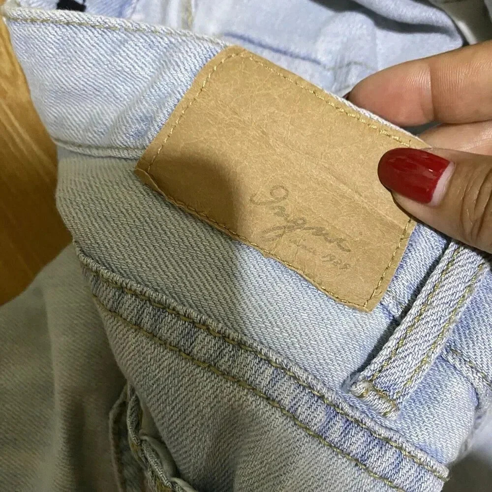 VTG Y2K Ingni Jeans Light Wash Blue Wide Leg Women’s Size M Pocket - Picture 9 of 11
